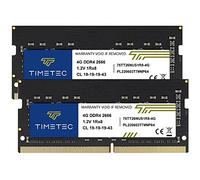 Timetec 8GB KIT(2x4GB) DDR4 2666MHz PC4-21300 Non-ECC Unbuffered 1.2V CL19 1Rx8 Single Rank 260 Pin SODIMM Laptop Notebook PC Computer Memory RAM Module Upgrade