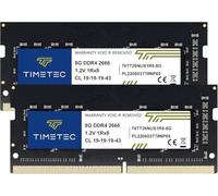 Timetec Premium 16GB KIT(2x8GB) DDR4 2666MHz (DDR4-2666) PC4-21300 (PC4-2666V) Non-ECC Unbuffered 1.2V CL19 1Rx8 Single Rank 260 Pin SODIMM Laptop Notebook PC Computer Memory RAM Module Upgrade