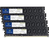 Timetec Premium 32GB KIT(4x8GB) DDR3L / DDR3 1600MHz (DDR3L-1600) PC3L-12800 / PC3-12800 Non-ECC Unbuffered 1.35V/1.5V CL11 2Rx8 Dual Rank 240 Pin UDIMM Desktop PC Computer Memory RAM(SDRAM) Upgrade