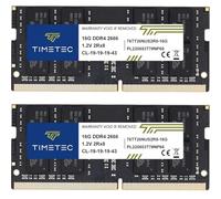 Timetec Selected 32GB KIT (2x16GB) DDR4 2666MHz (PC4-2666V) PC4-21300 SODIMM Laptop RAM - 260-Pin 1.2V CL19 Non-ECC Unbuffered Memory Module for Laptop, Notebook, Mini PC, All-in-One