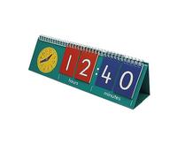 TimeTEX - Flap flip chart time with analogue clock | Easy to use & stable for learning the date and days of the week | Contents: 6-flap flip chart with colourful cards