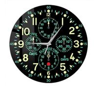 Timethink 12 Inch ''Flying Fortress'' Aircraft Clock, Aviation Altimeter Instrument Wall Clock Modern Airplane Dashboard Wall Watch Clock Silent Battery Operated for Bedroom Aviator Pilots Gift