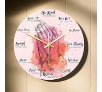 Timethink 15 Inch Christian Scripture Prayer Clock, Silent Quartz Non Ticking Battery Operated Spiritual Meaning Inspirational Wall Clock Bible Quotes Wisdom Decorative Clock Watch for Christian Gifts