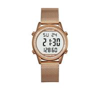 TIMEURE Women's Step Counter Pedometer Watch Crystal Stone, No App, No Charging Needed for Step, Calorie, Distance Tracking, Alarm, Countdown Timer, TU-2401 (Crystal Brown)