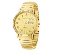 Timever Men's Analogue Quartz Watch with Stainless Steel Expandable Strap,Date,3ATM Waterproof,Big Numbers,Best Gift for Friends, 05-All Gold
