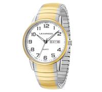 Timever Men's Quartz Watch Analogue with Stainless Steel Pull Strap, Date, Large Numbers, Easy to Read Dial, Gift for Man and Friend, 02 Interval White
