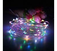 Timewanderer 5m/16.4Ft 50 Led String Starry Fairy Light AA Battery Operated Decorative Bright Micro Ultra Thin LED Lights on Silver Wire for Christmas DIY Decoration (Colorful)