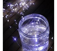 Timewanderer 5m/16.4Ft 50 Led String Starry Fairy Light AA Battery Operated Decorative Bright Micro Ultra Thin LED Lights on Silver Wire for Christmas DIY Decoration (White)