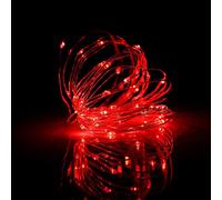 Timewanderer 5m/16.4Ft 50 Led String Starry Fairy Light AA Battery Operated Decorative Bright Micro Ultra Thin LED Lights on Silver Wire for Christmas DIY Decoration (red)
