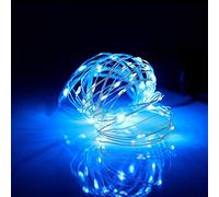 Timewanderer Led String Starry Fairy Light AA Battery Operated Decorative Bright Micro Ultra 5m/16.4Ft 50 Thin LED Lights on Silver Wire for Christmas DIY Decoration (Blue)