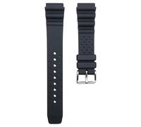 TIMEWHEEL 20mm Soft Black Rubber Watch Band Strap Compatible With Citizen Promaster Sports Divers Watches (Stainless Steel Brushed Buckle)