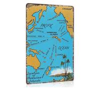 Timeworn Polynesian Navigation Chart Vintage Decor 8x12 Inch