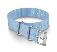Timex 16mm Fabric Single-Layer Slip-Thru Strap - Light Blue with Silver-Tone Buckle