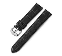 Timex 18mm Genuine Leather Quick-Release Strap - Black Croco with Silver-Tone Buckle