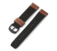 Timex 20mm Fabric & Genuine Leather Strap - Tan & Brown with Silver-Tone Buckle, Black/Brown/Black, Traditional
