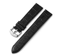 Timex 20mm Genuine Leather Quick-Release Strap - Black Croco with Silver-Tone Buckle