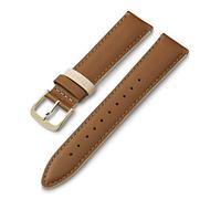 Timex 20mm Genuine Leather Strap - Gray with Rose Gold-Tone Buckle, Tan/Gold-Tone, 20 mm, Traditional