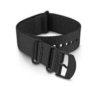 Timex 22mm Fabric Double-Layer Slip-Thru Strap - Black with Black Buckle