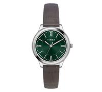 TIMEX 3 Hands Women Analog Dial Coloured Quartz Watch, Round Dial with 30 mm Case Width, Green, EL149SMU07, strap