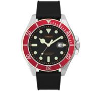 Timex 43 mm Harborside Coast, Black/Silver-Tone/Red, One Size, 43 mm Harborside Coast