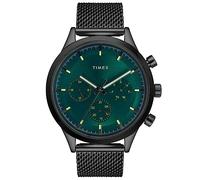 TIMEX Analog Watch for Man with Green Round Dial & Black Stainless Steel Mesh Bracelet Band Water Resistant Men's Wrist Watches - TWHG03SMU25