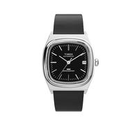 Timex Automatic 1983 E Line Men's 34mm Black Leather Strap Watch