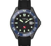 Timex Automatic Men Analogue Watch with a Rubber Strap Tiburón