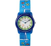 Timex Boys TW7C16500 Time Machines Blue Soccer Elastic Fabric Strap Watch