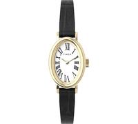 Timex Cavatina Women's Gold-Tone Case & Black Leather Strap Watch
