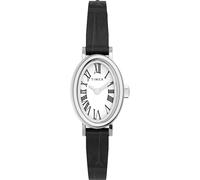 Timex Cavatina Women's Silver-Tone Case & Black Leather Strap Watch
