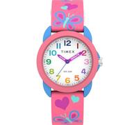Timex Kids Time Teacher Pink & Blue Hearts and Butterflies Silicone Strap Watch