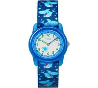Timex Boys TW7C13500 Time Machines Blue Sharks Elastic Fabric Strap Watch