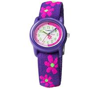 Timex Girls T89022 Time Machines Purple Floral Elastic Fabric Strap Watch