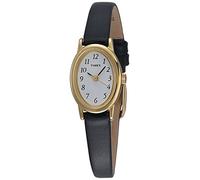 Timex Classic Women's Quartz Watch with White Dial Analogue Display and Black Leather Strap T21912PF