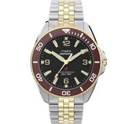Timex Deepwater Men's Arctic Watch 40mm Two-Tone Strap Black Dial Silver Case