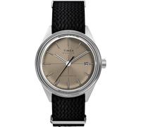 Timex Men's Marlin Automatic 38mm Watch - Black Strap Tan Dial Stainless Steel Case, Black