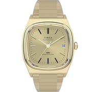 Timex E Line Reissue Men's Watch 34mm - Stainless Steel Extension Bracelet Champagne Dial Gold Case