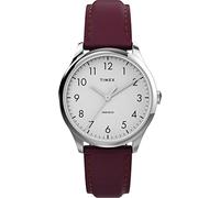 Timex Easy Reader Women's 32mm Burgundy Leather Strap Watch TW2V36100