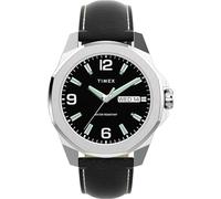 Timex Essex Men's Watch 46mm Black Strap Black Dial Silver Case