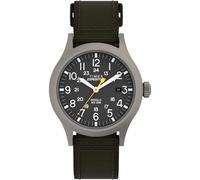 Expedition Men's Quartz Watch with Black Dial Analogue Display and Green Nylon Strap T49961SU