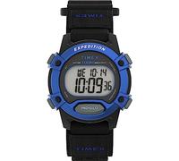 Timex Expedition® Cat Unisex 33 mm Watch, Resin Case, Blue Top Ring, Black Fabric & Resin Strap TW4B28900
