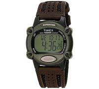 Timex Men's T48042 Expedition Full-Size Digital CAT Nylon/Leather Strap Watch, Brown/Black/Green T480429J