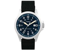 Timex Men's Expedition Field Solar 41mm Watch - Black Strap Blue Dial Stainless Steel Case