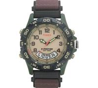 Timex Expedition Men's Quartz Watch with Beige Dial Analogue - Digital Display and Black Fabric and Canvas Strap T45181SU