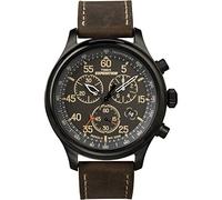 Timex Expedition Men's Quartz Watch with Brown Dial Chronograph Display and Brown Leather Strap T49905SU