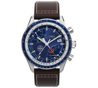 Timex Fly Back Chronograph x Pan Am (43mm) Blue Dial / Brown Leather TW2W97200
