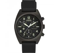 Timex Gents Expedition Capstone Black Dial Chronograph Black Silicone Strap Watch