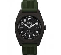 Timex Gents Expedition Capstone Black Dial Green Silicone Strap Watch