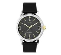 Timex Men's Marlin Automatic 40 mm Watch - Black Leather Two-Piece Quick Release Strap Black Dial Stainless Steel Case TW2W33900