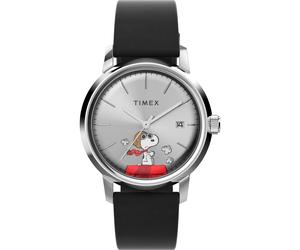 Timex Gents Peanuts Silver-Tone Watch TW2W49600 - Bold Statement - Stainless Steel / Acrylic / Leather